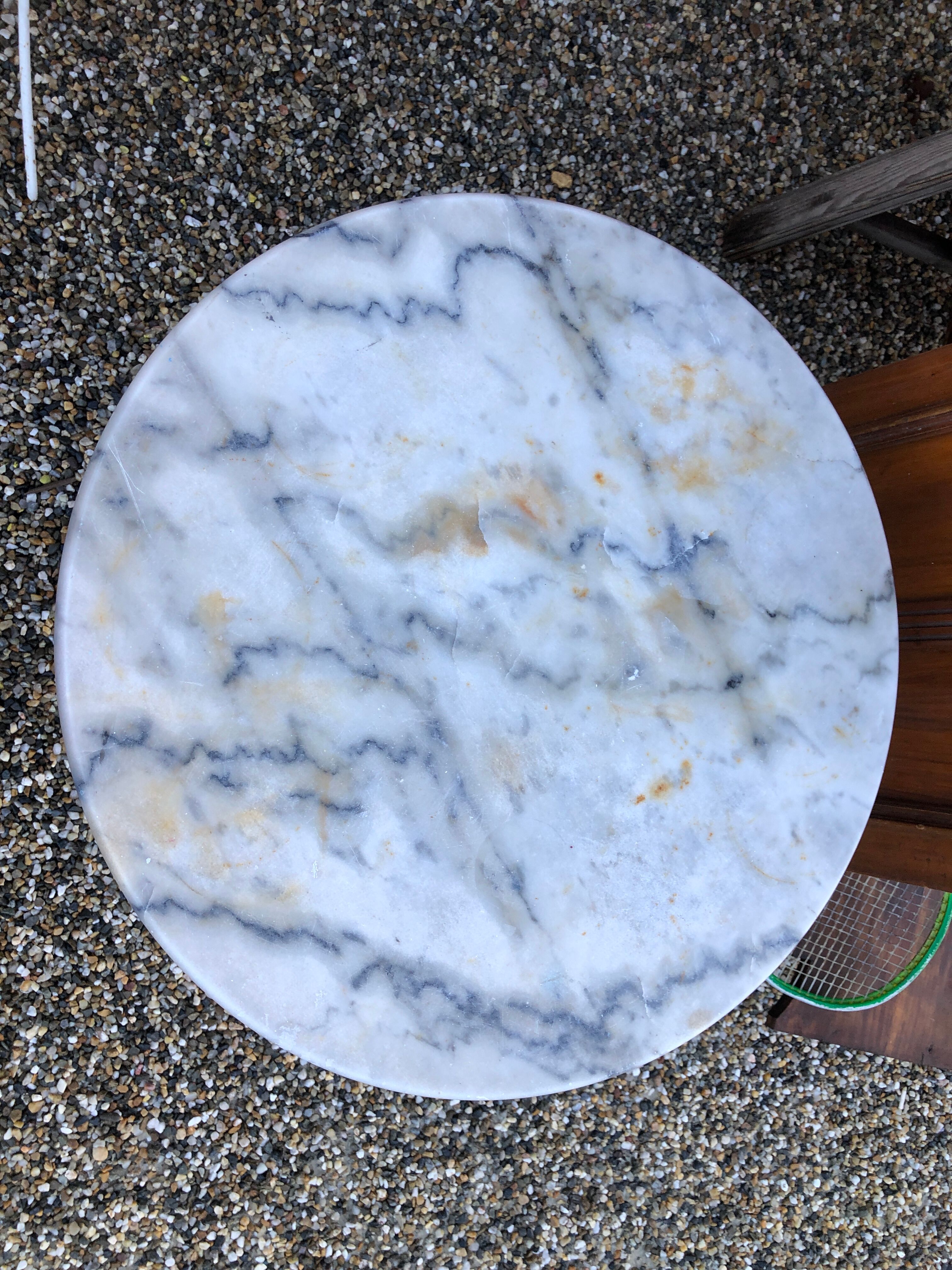 Marble pedestal table bistro
