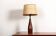 Danish keel-shaped table lamp in teak and ebony by Fog & Morup.