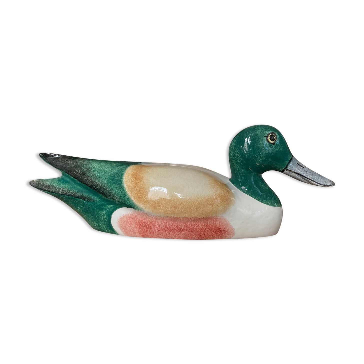 Duck Colbert vintage glazed ceramic sculpture