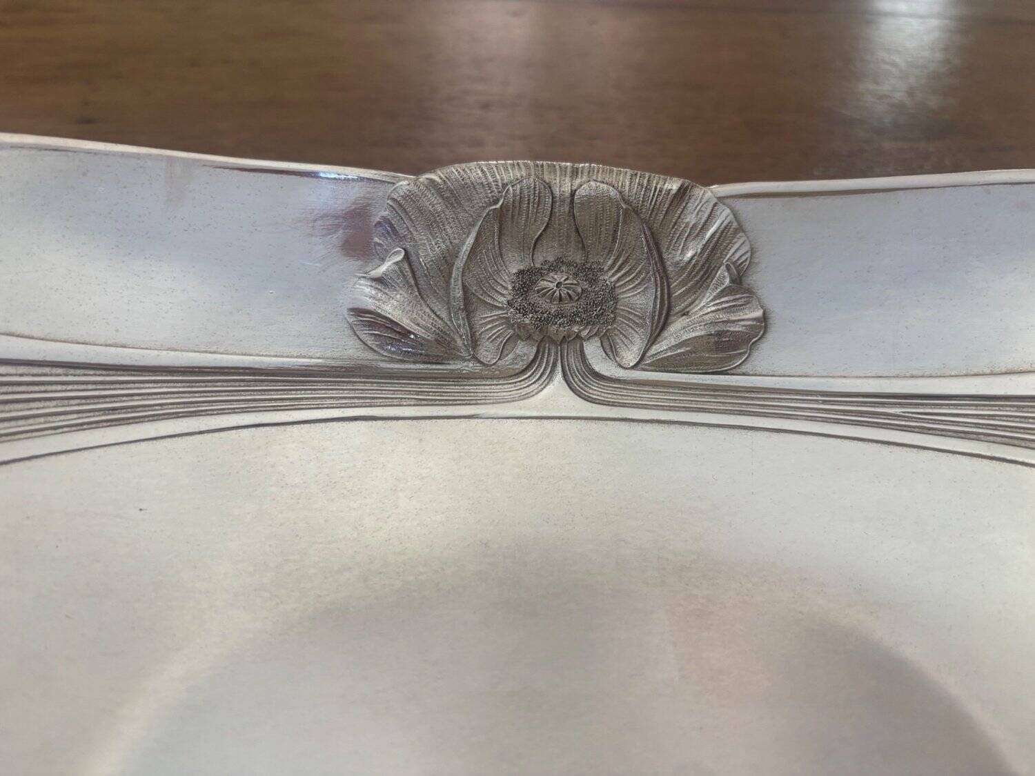 Art Nouveau Bread Basket Silver-Plated Metal Gallia Christofle