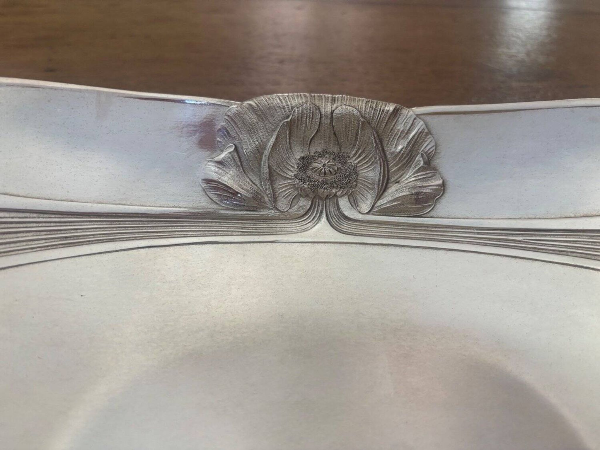 Art Nouveau Bread Basket Silver-Plated Metal Gallia Christofle