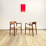 Armchairs, Niels O. Møller, J.L. Moller, Model 56, Set of 2,Denmark, 1950s