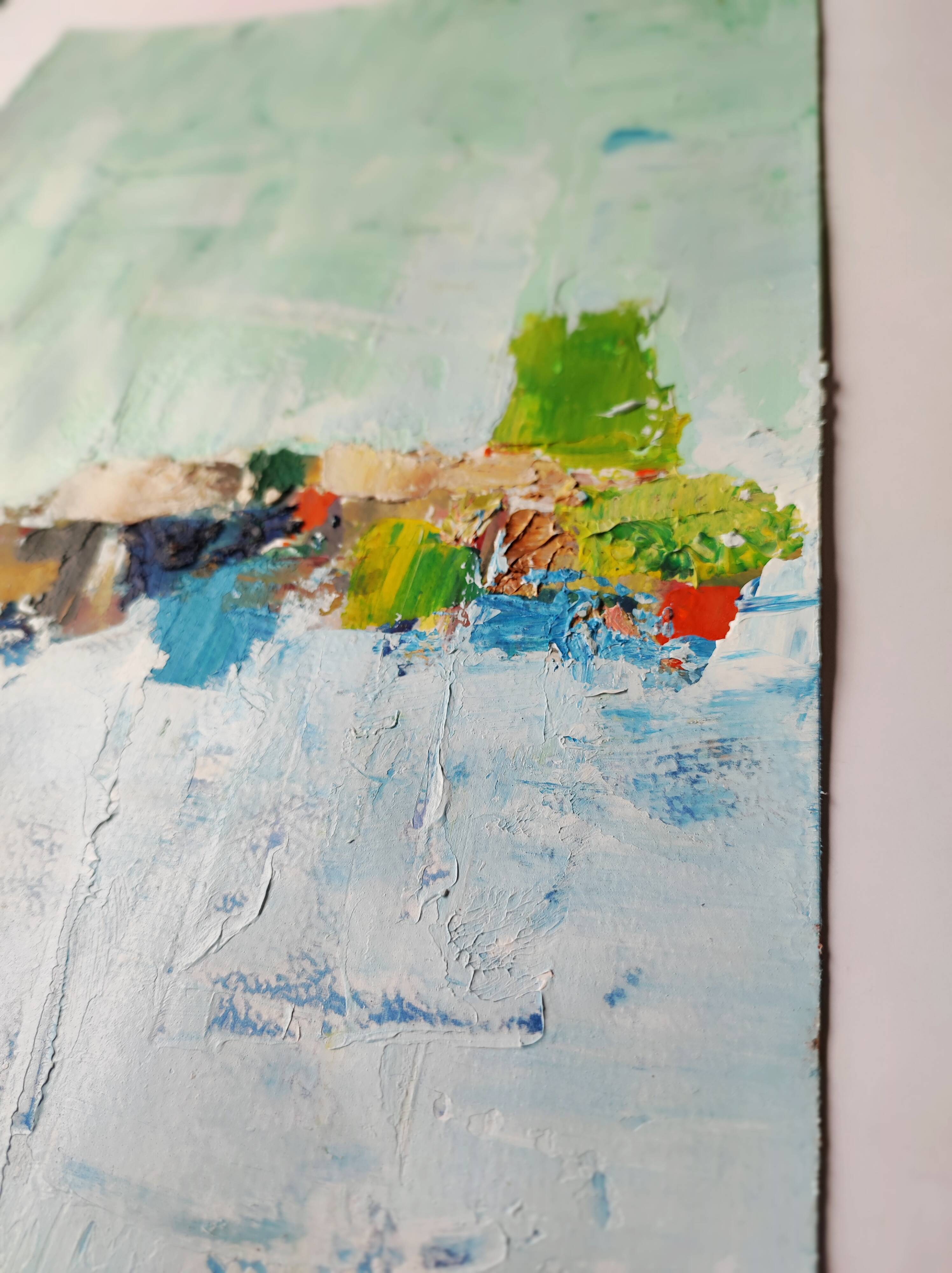 Original Mediterranean landscape abstract painting