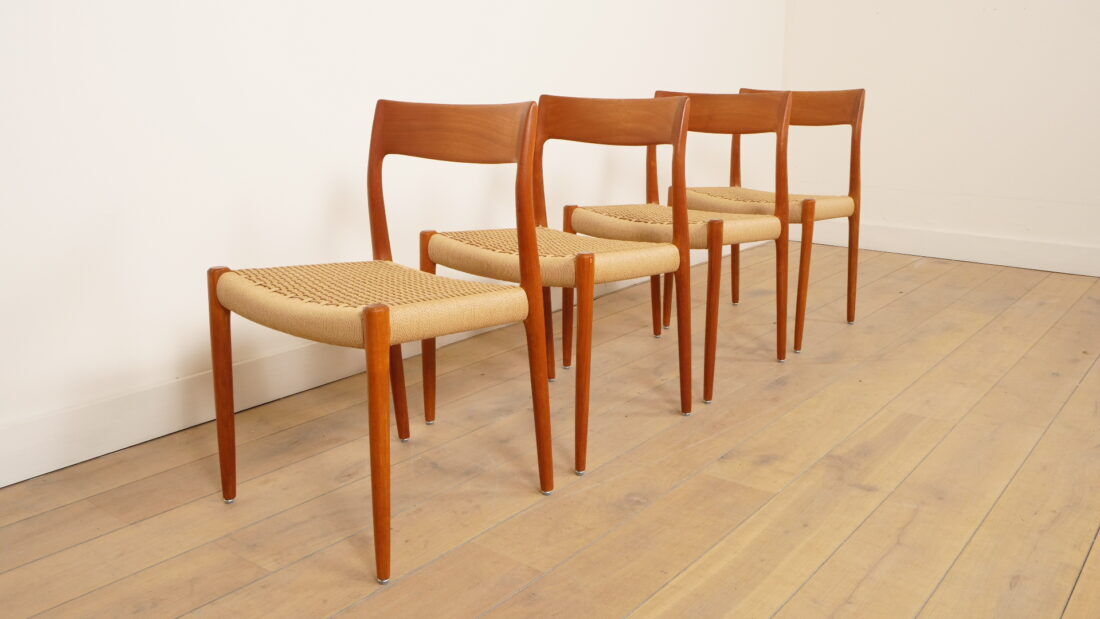 4 x vintage dining chairs | Niels Otto Møller | Model 77