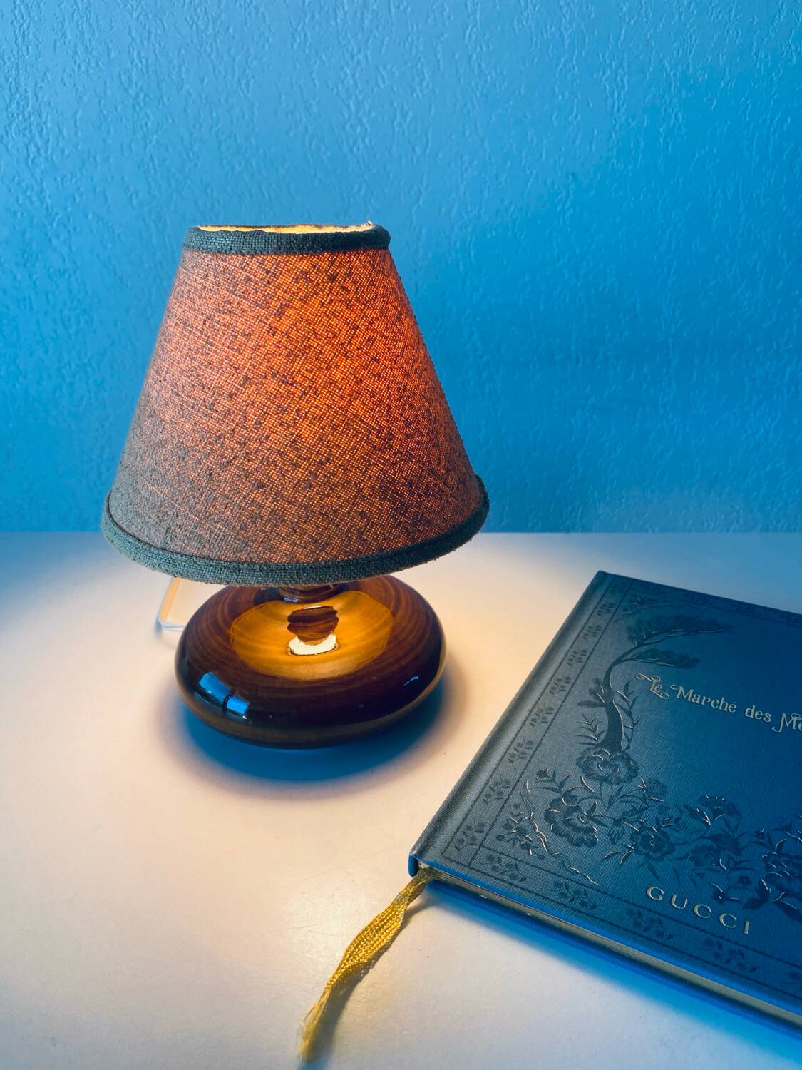 Vintage enameled ceramic lamp