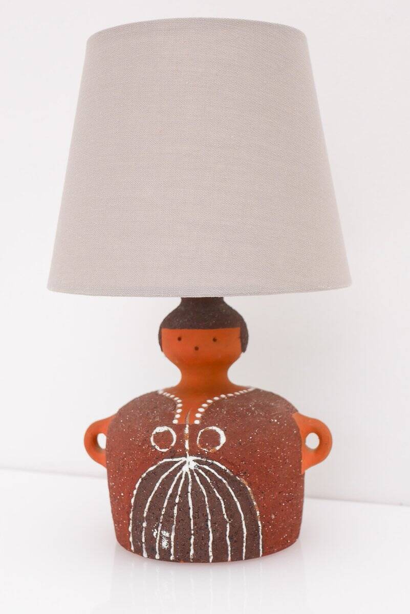 Scandinavian pottery table lamp by Thomas Hellström for Nittsjö, 1970s