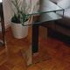 Very beautiful Marais International design pedestal table in 10mm clear glass