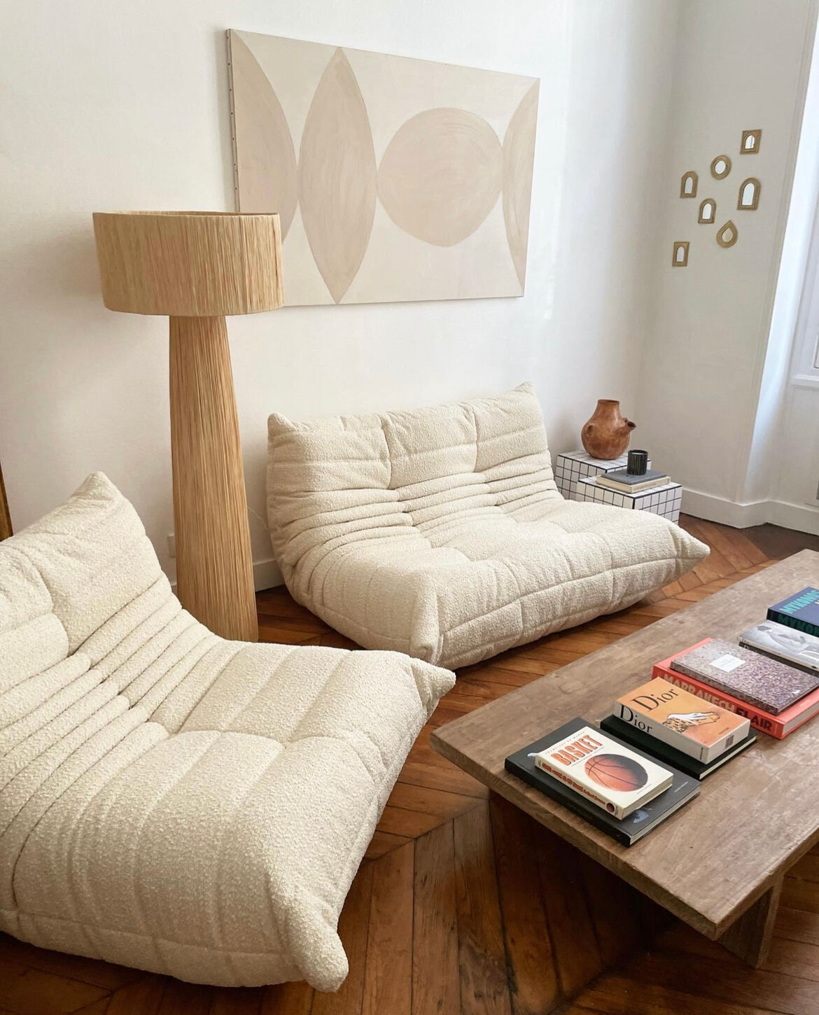 Driver Togo Ligne Roset by Michel Ducaroy curly wool
