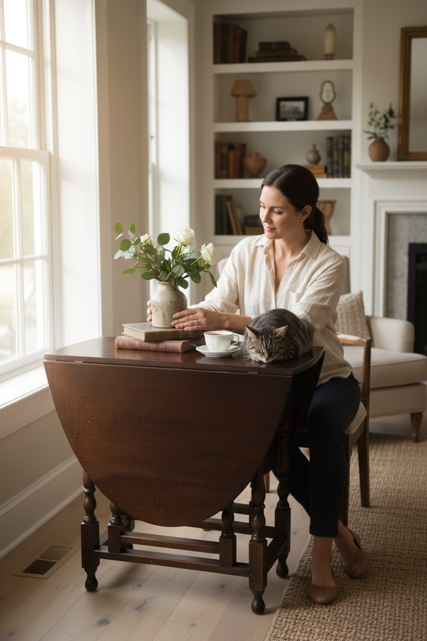 CC41 stamped steering wheel table – English furniture from the Second World War