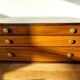 Silver box with 3 drawers in mahogany 1950/1960.