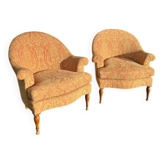 Pair of Louis Philippe toadstool armchairs