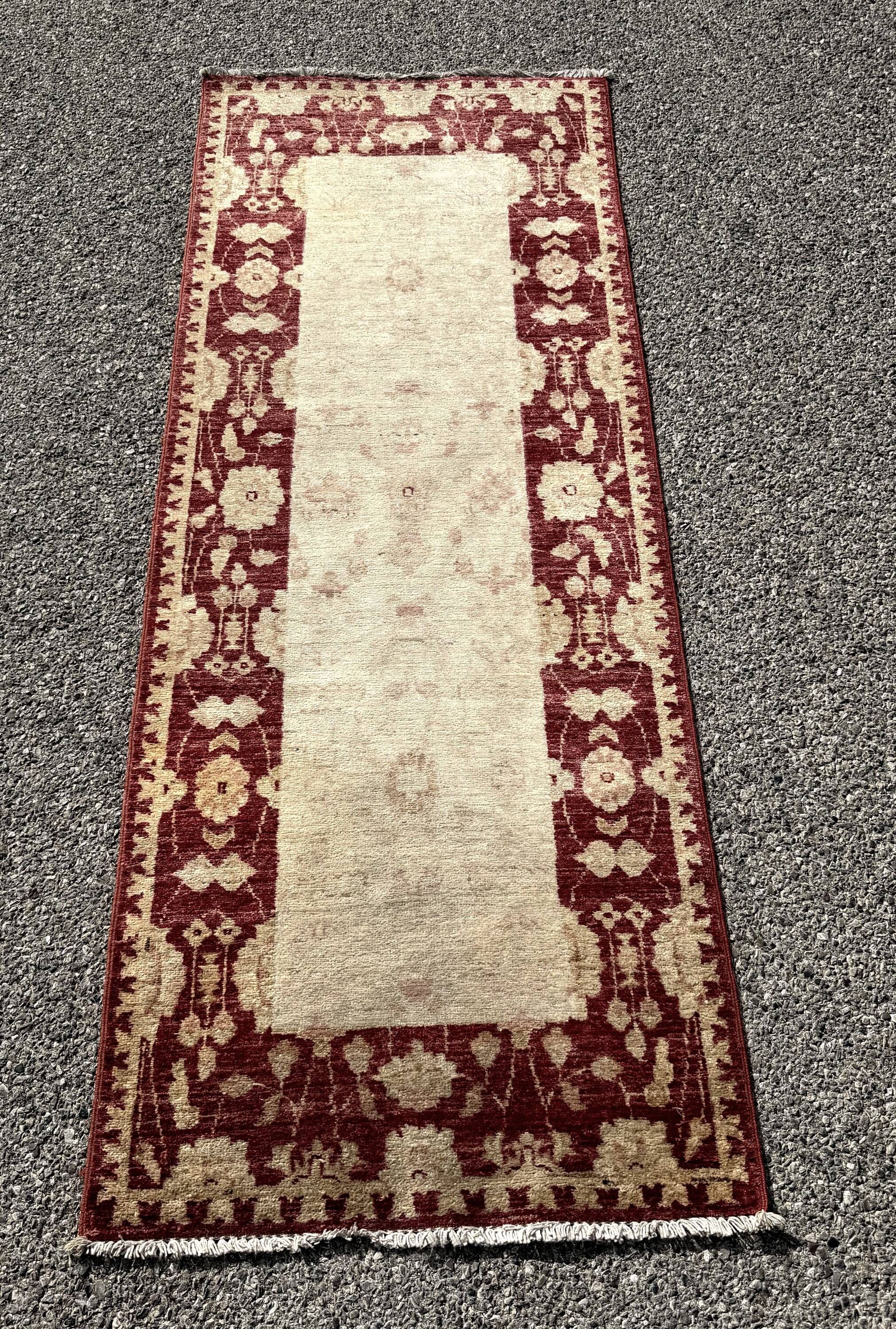 Afghan Chobi Ziegler hand-knotted rug: 2.14 x 0.79 metres