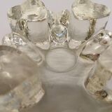 Candlestick in hard pressed glass with space for two candles