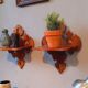 Pair of shelves late nineteenth century in solid walnut style Gothic