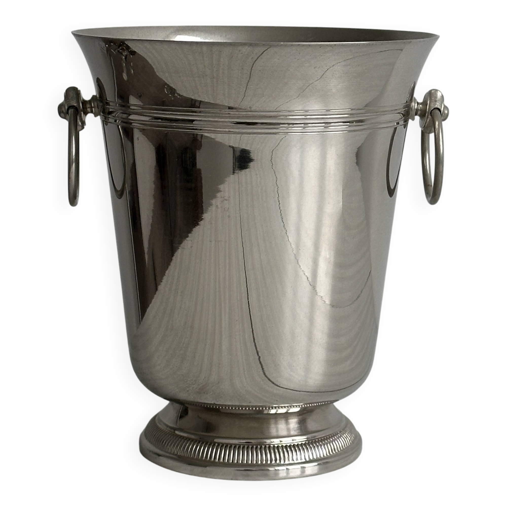 Shiny metal champagne bucket