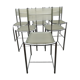 Set of 6 chrome spaghetti chairs model 101 of Belotti for Alias of the 70s-80s