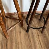 Pair of mismatched high stools