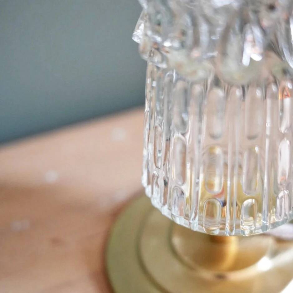 Cut glass table lamp