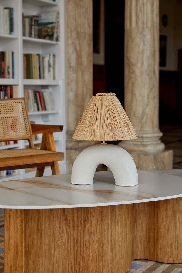 Wavewoo coffee table with stone top