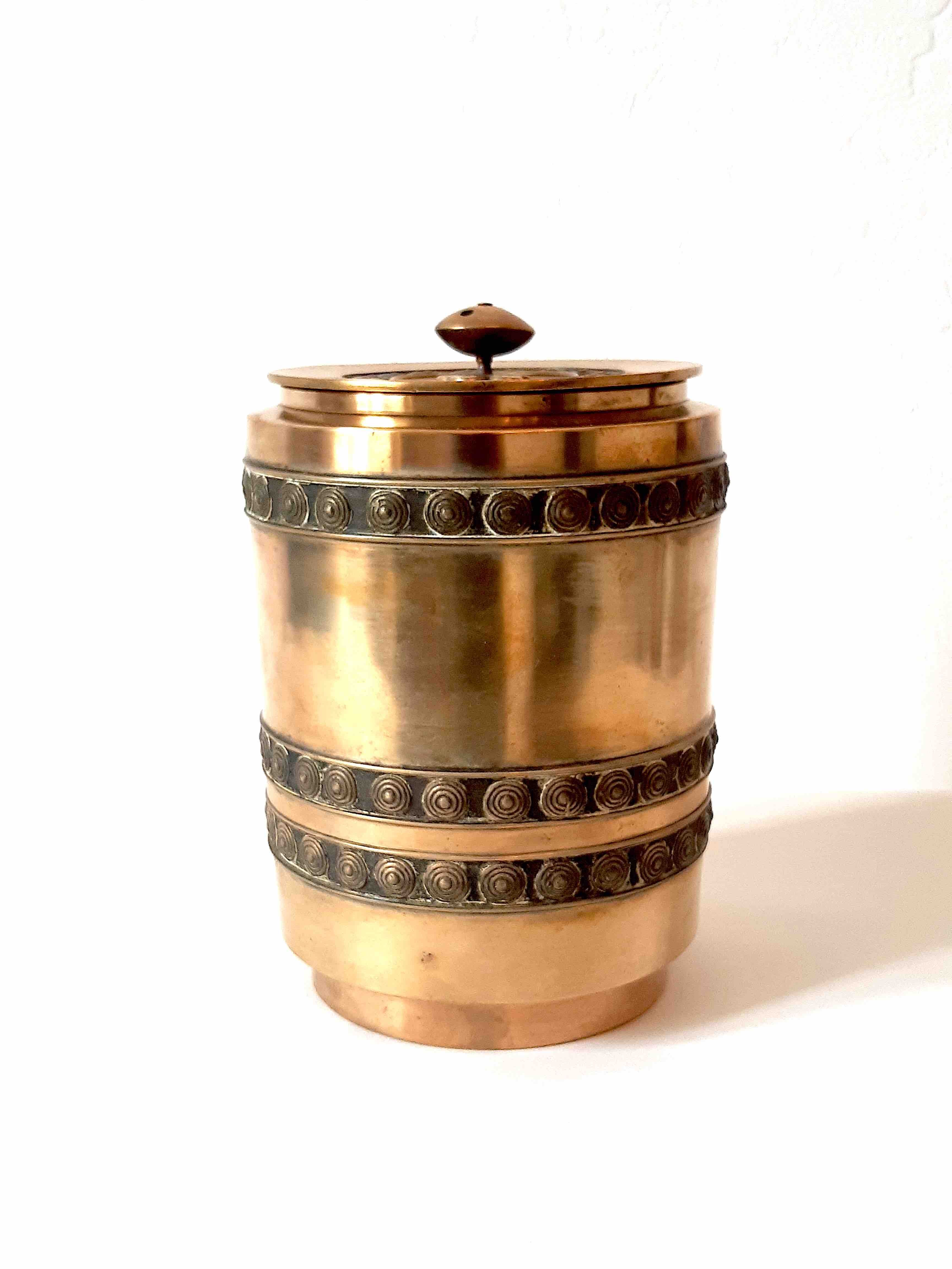 Brass jar with lid, oriental inspiration