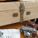 Old wooden suitcase