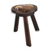 Stool tripod cow skin