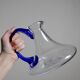 Bubble glass decanter with cobalt handle from Val de Pome Biot glassworks