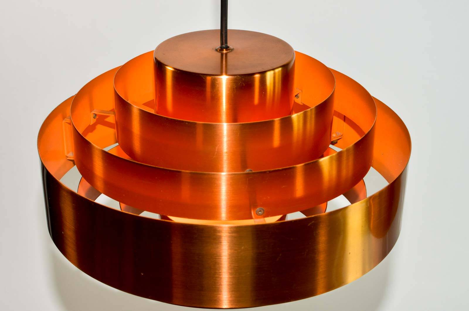 Pair of Midcentury Copper Pendants by Jo Hammerborg for Fog & Mørup, 1960s