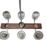 Art Deco light fixture composed of six lights