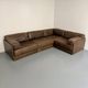 Modular corner sofa DS-76 in brown leather, designed by De Sede, 1980s.