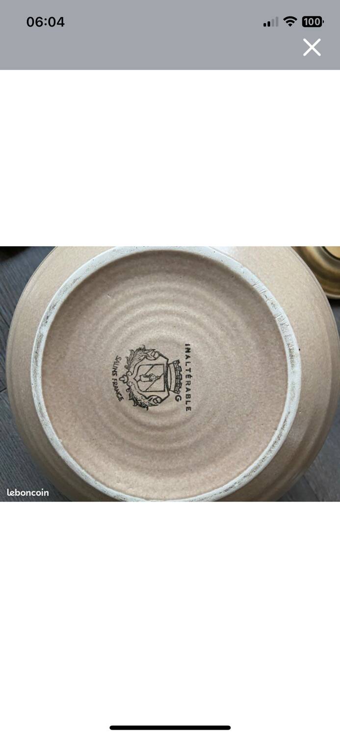 Roped soup tureen in stoneware from the potters of the Salins-les-Bains Abbey