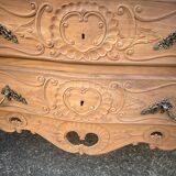 Commode décapée,2 tiroirs , Style Louis XV,