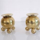 Pair of Scandinavian brass candlesticks 1970