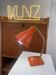 Orange gooseneck desk lamp — Aluminor, Nice, France — circa 60-70