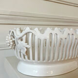 Handmade openwork ceramic fruit bowl