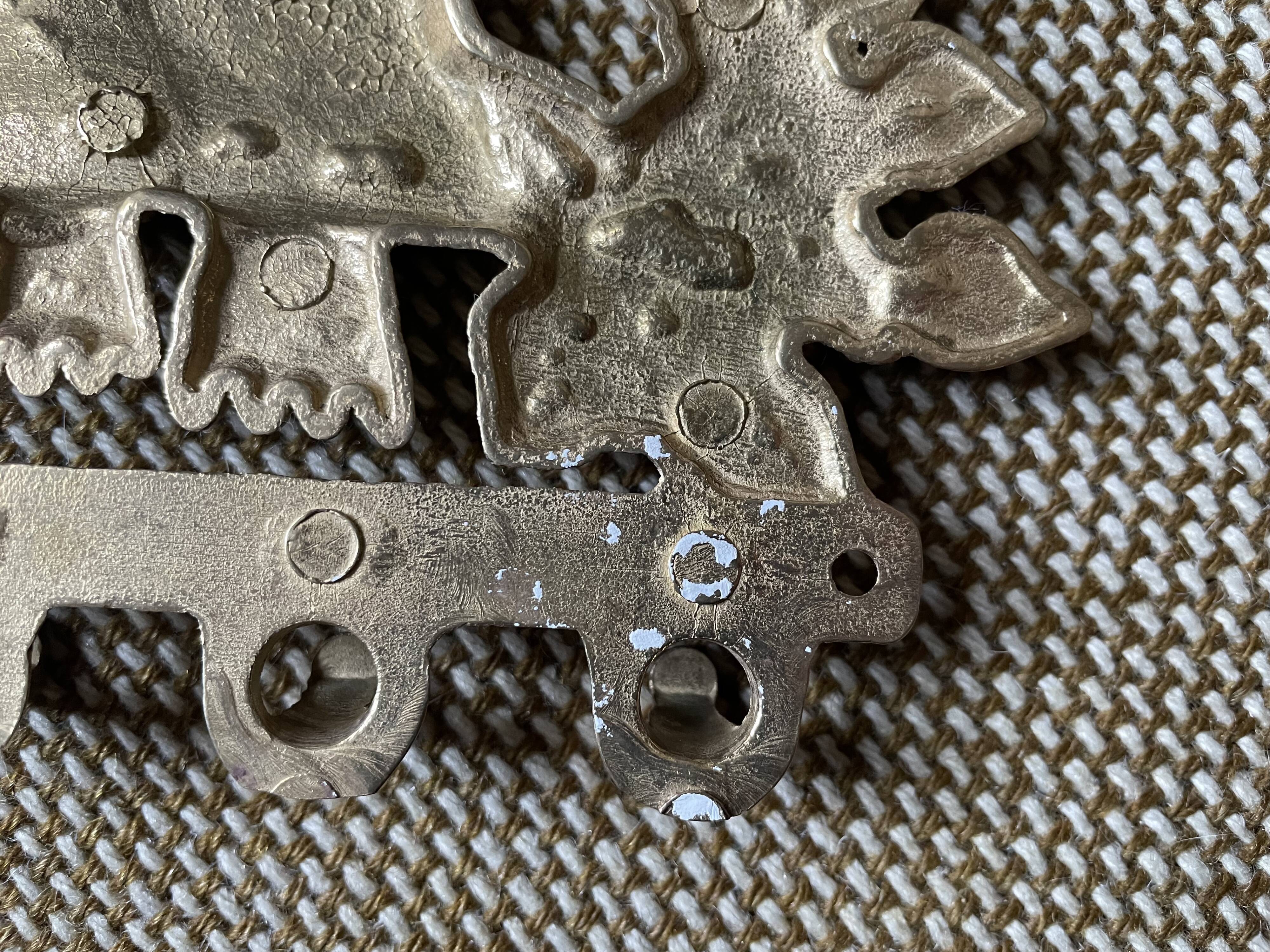 Golden brass owl hook