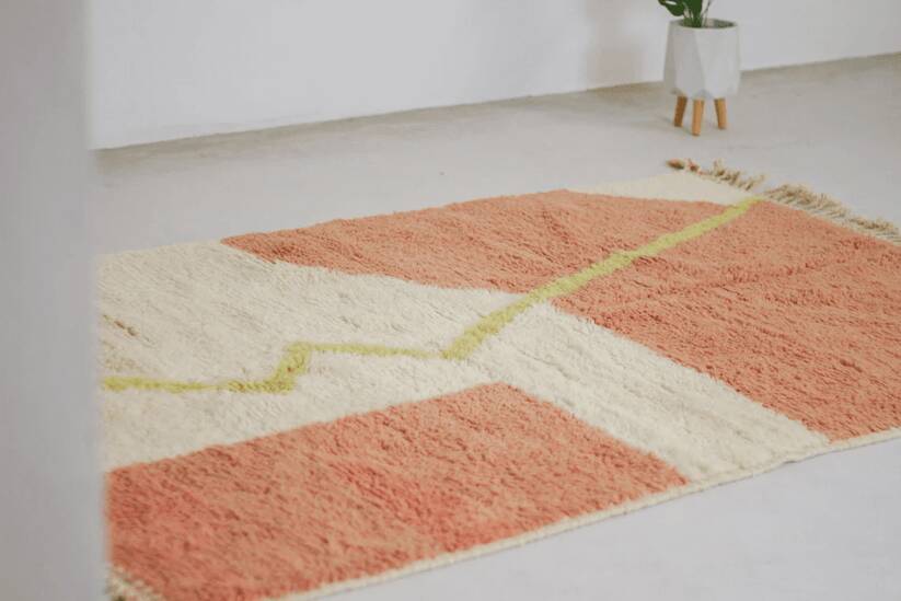 Tapos beni ouarine rose marocain 250cmx150cm