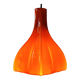 Flower shaped orange glass pendant lamp by peill & putzler, germany, 1970s