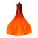 Flower shaped orange glass pendant lamp by peill & putzler, germany, 1970s