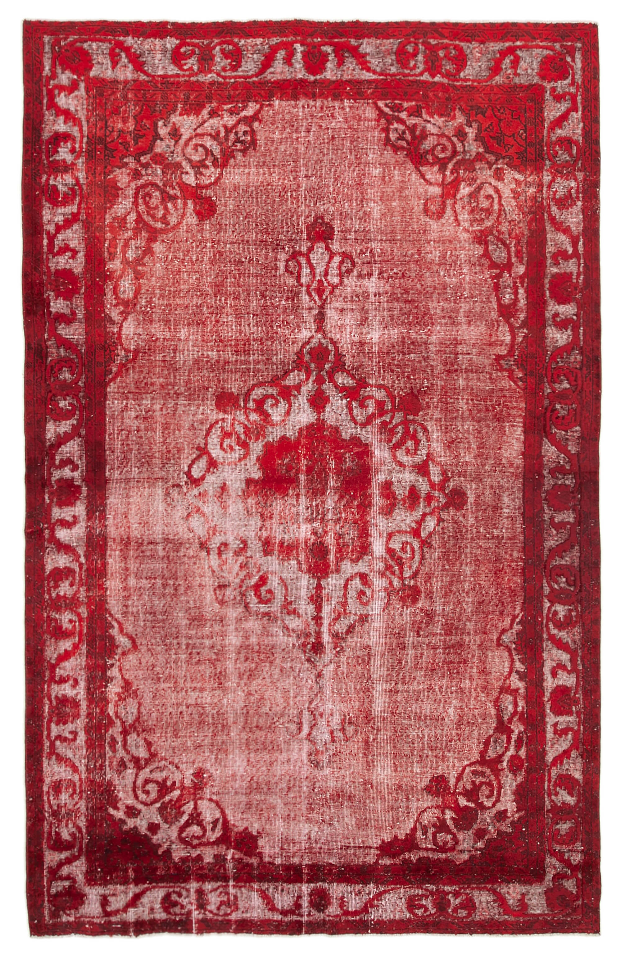Handmade Bohemian Turkish 1970s 194 cm x 315 cm Red Carpet