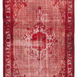 Handmade Bohemian Turkish 1970s 194 cm x 315 cm Red Carpet