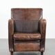 Sleekly shaped timeless design armchair made of sheepskin leather