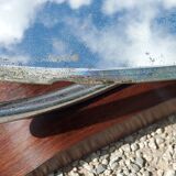Art deco coffee table mirror base chrome and rosewood