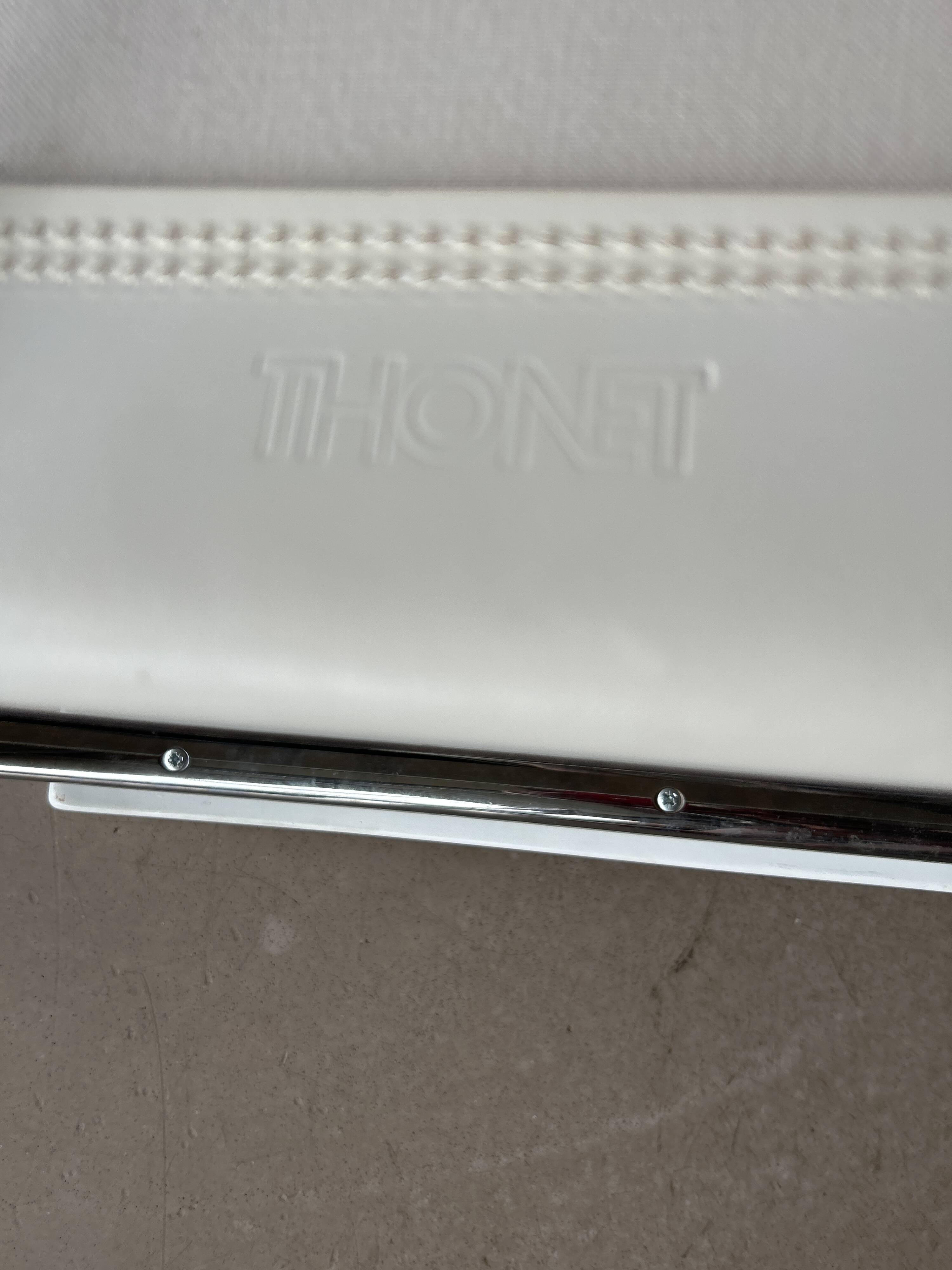 Mies van der Rohe armchair in white leather and chrome MR20 Thonet collection