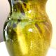Pitcher vase, thick green glazed terracotta, signature to be identified