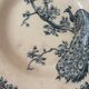 Old hollow plate Gien Terre de Fer Peafowl
