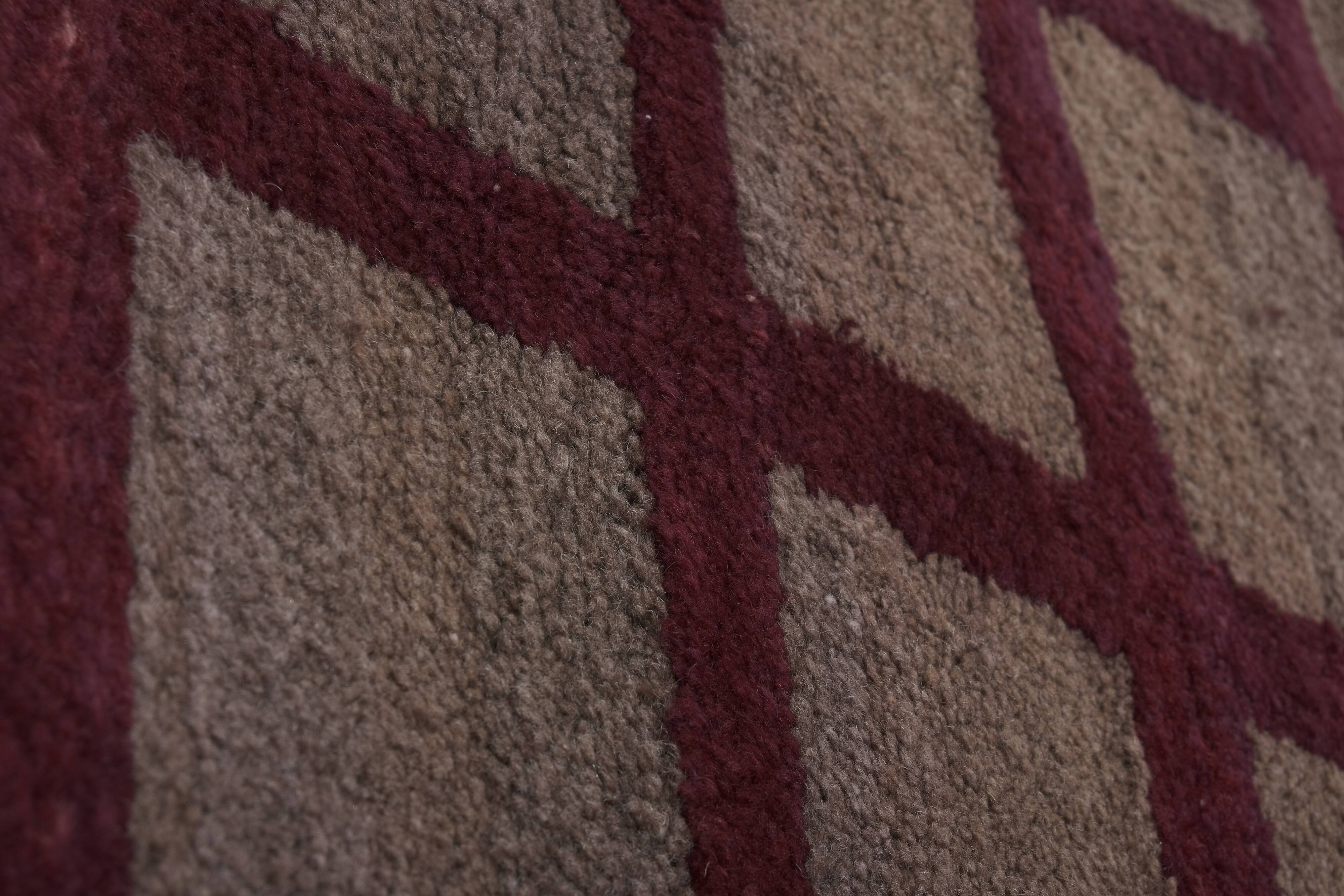 1980s Angora Gray Wool Shaggy Tulu Rug 3'8" X 6'10"