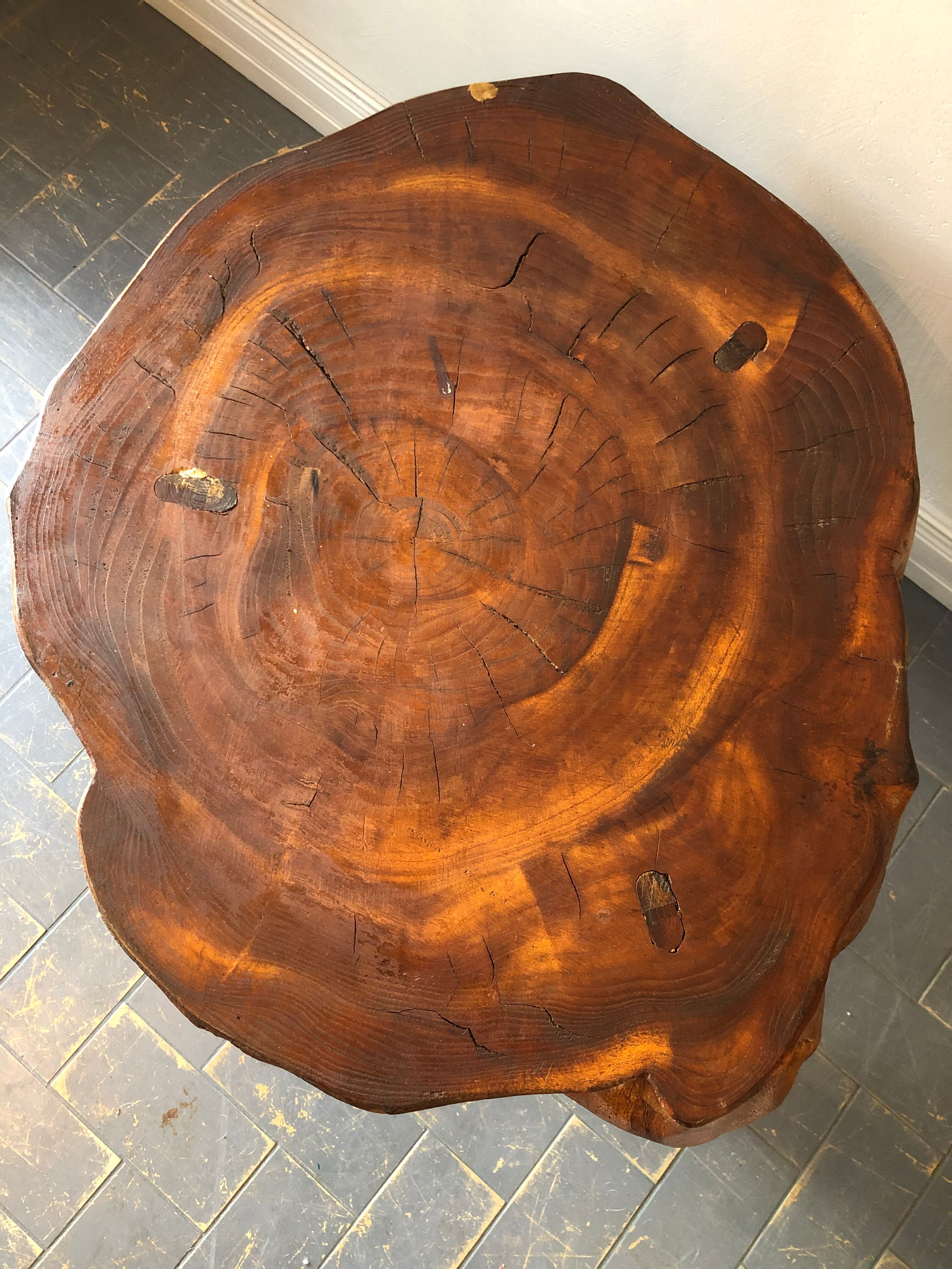 Brutalist oak coffee table