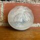 Vintage molded glass wall light + white metal bracket