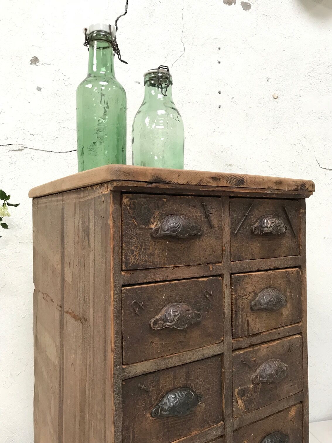 Wooden craft furniture with 10 drawers